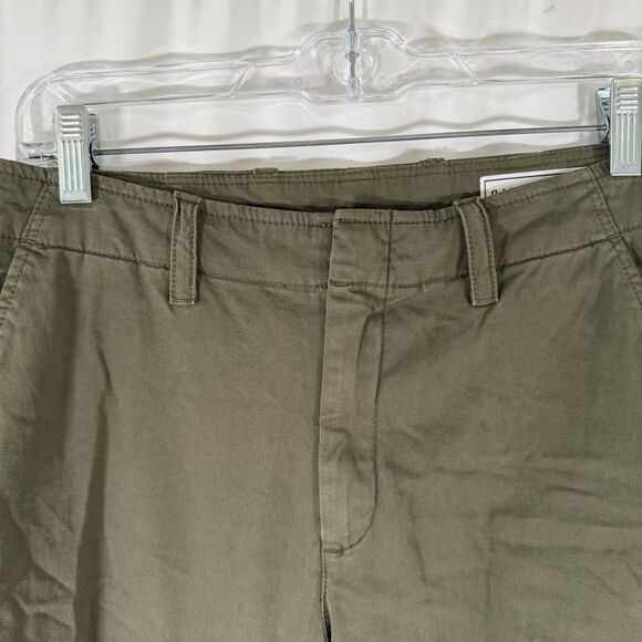 Gap Downtown Khaki Pants Women's 6 Green Mid Rise Pockets Flat Front Cotton Bl - Picture 5 of 10